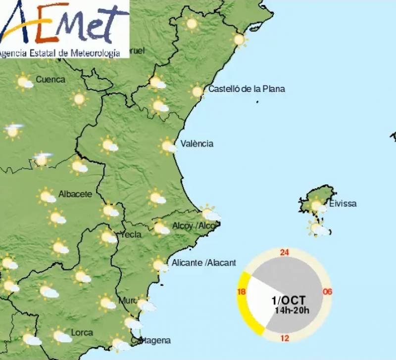 <span style='color:#780948'>ARCHIVED</span> - Cooler weekend with cloud and chance of storms: Alicante weather outlook Sept 29-Oct 2