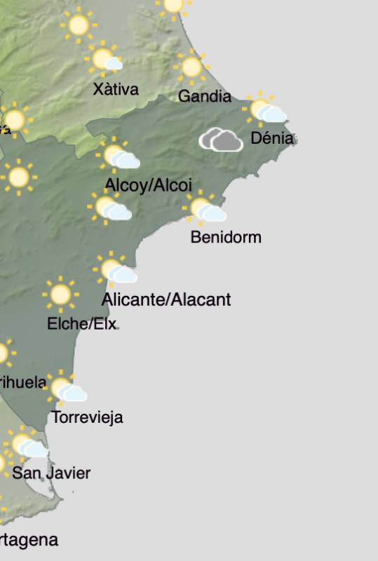 The sun will continue to shine in Alicante this weekend: Weather forecast December 12-15