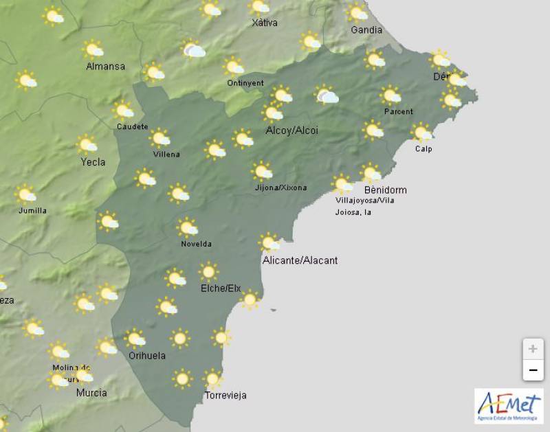 Weather in Alicante this Christmas: December 23-26 forecast