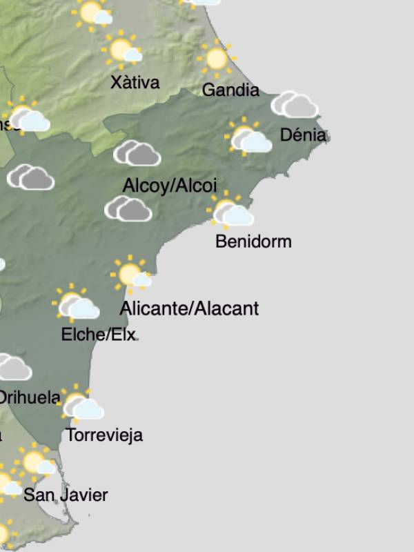 Alicante weather forecast December 27-29: Mild and dry this weekend