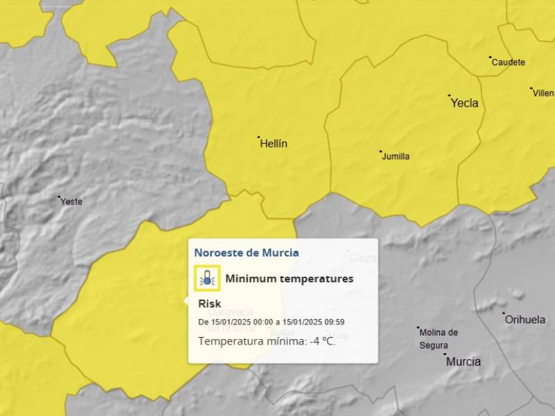 Murcia wakes to freezing temperatures and record lows