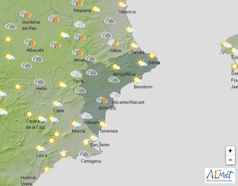 Warmer but still wet: Alicante weather forecast March 10-13