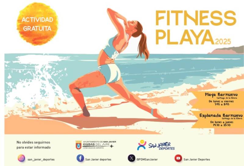 Free fitness classes on San Javier beaches this summer