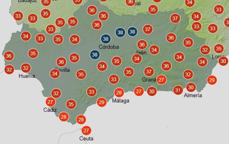 Andalucía weekly weather forecast July 14-16: Hot inland, cooler on the coast and mostly clear skies