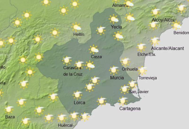Temperature soars back up to 37 degrees: Murcia weekly weather forecast September 1-4