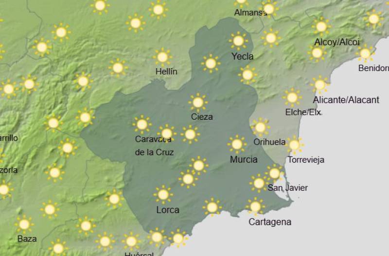 Temperature soars back up to 37 degrees: Murcia weekly weather forecast September 1-4
