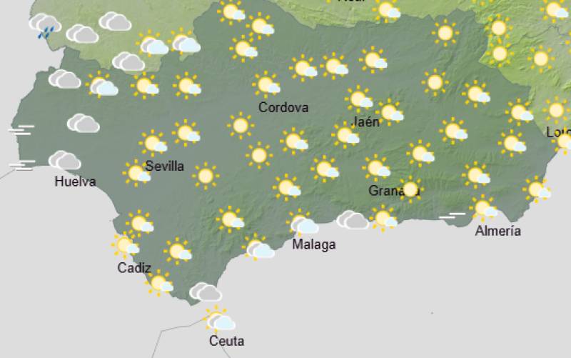 Andalucía weekly weather forecast December 8-11: Tranquil start, turning cooler and cloudier midweek