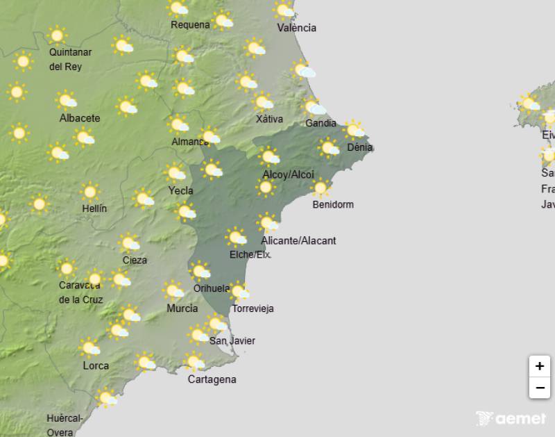 Warm and clear all week: Alicante weather forecast Dec 9-11