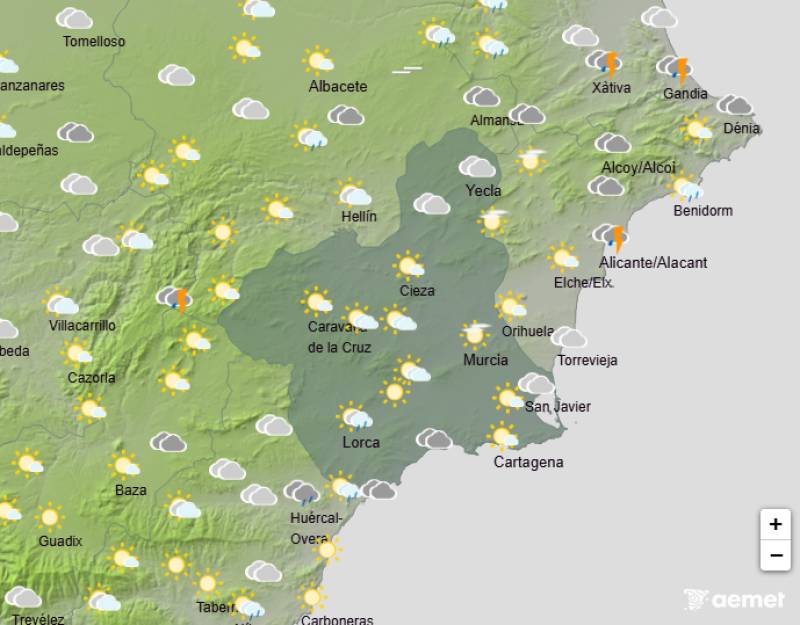 Warmer temperatures after the storms: Murcia weather forecast Dec 29-Jan 4