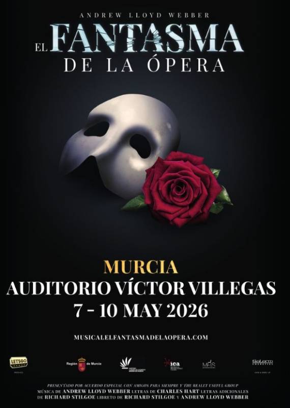 May 7 to 10 The Phantom of the Opera in the city of Murcia