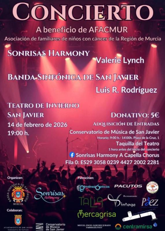February 14 Valentines Day charity concert with Sonrisas Harmony choir in San Javier