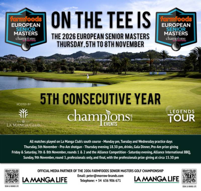 Put it in your diary: Date revealed for 2026 European Senior Masters Golf Championship at La Manga Club