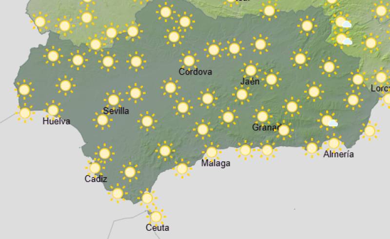 Andalucía weekly weather forecast March 30-April 2: Milder days, sunshine and a few clouds