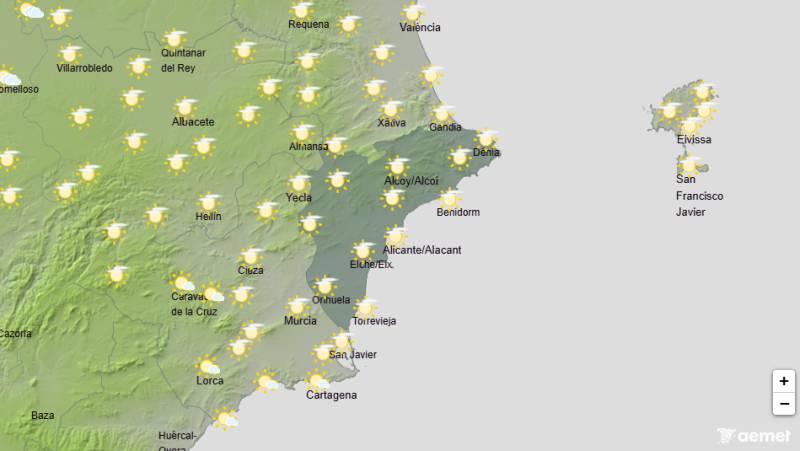 Sunshine and rising temperatures this week: Alicante weather April 6-9