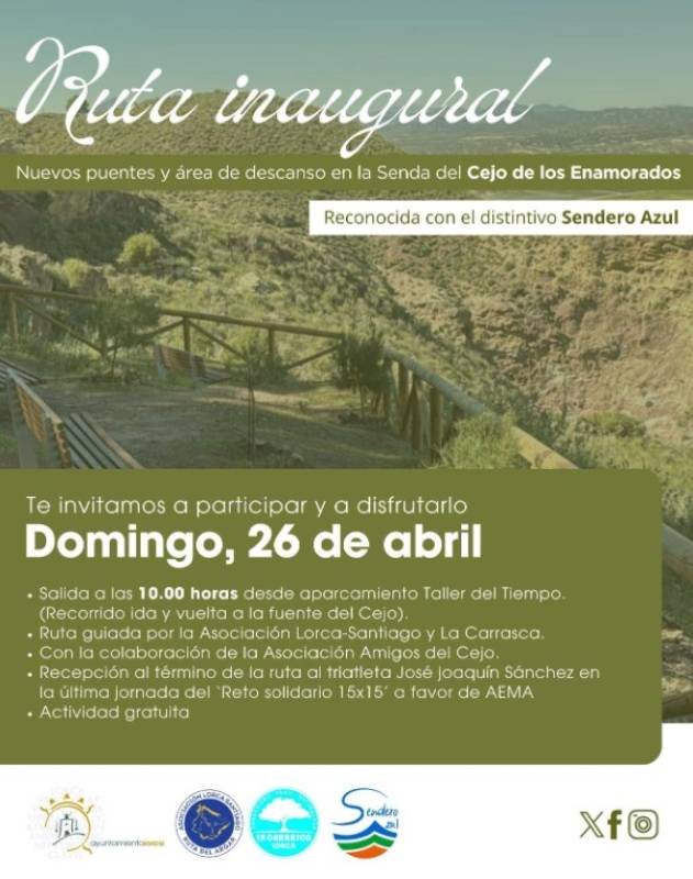 April 26 Free walk along the newly restored Cejo de los Enamorados route outside Lorca