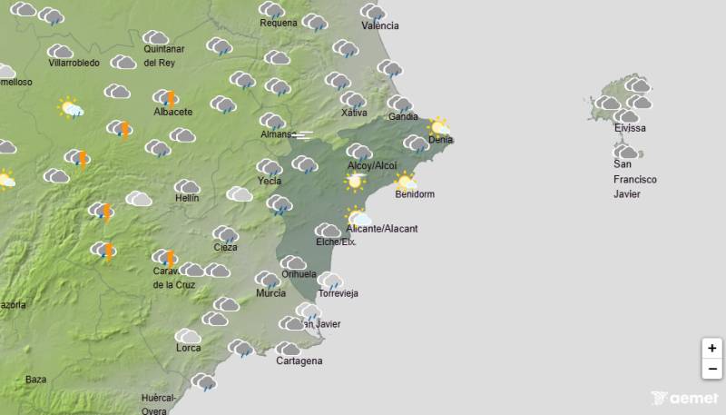 Rain and thunderstorms expected for the May bank holiday weekend: Alicante weather forecast April 30-May 3
