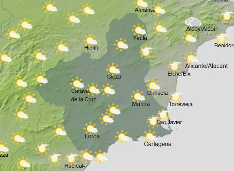 Heatwave and calima bring soaring temperatures to Murcia this weekend: June 18-21 weather forecast