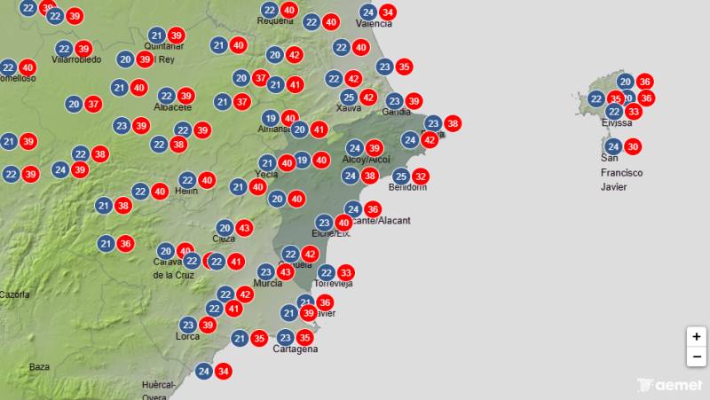 Temperatures on the rise with highs of 41 degrees: Alicante weather forecast July 6-9