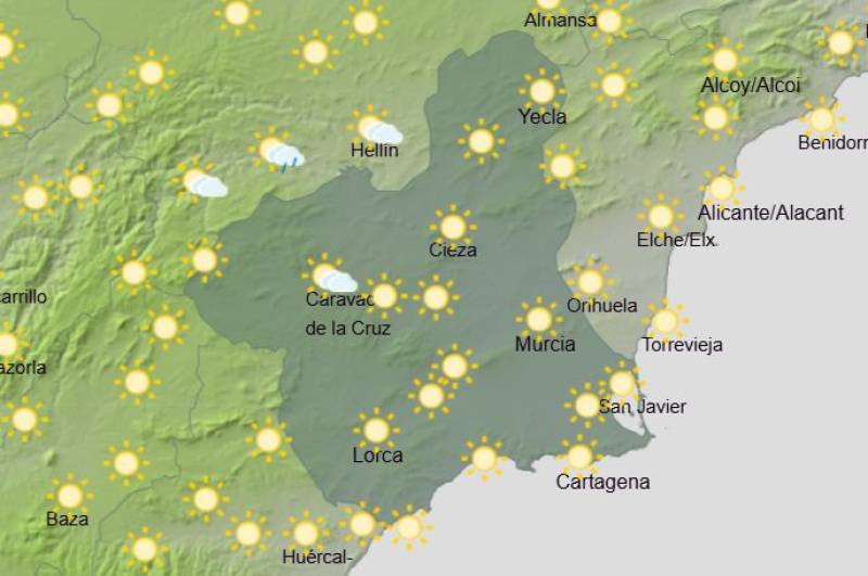 Another heatwave builds for Murcia: Weekly weather forecast July 13-16