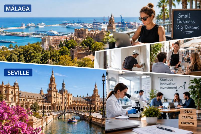 Málaga and Seville tell two very different business stories